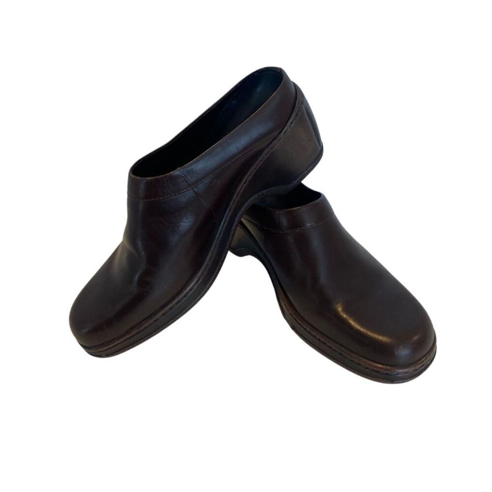 Victoria Spenser Women’s Leather Clogs Slides, Slip On, Expresso 9M